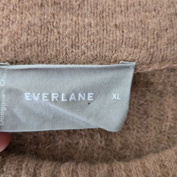 Everlane Pullover Sweater Tan Ribbed Alpaca Merino Wool Cozy Minimalist Preppy - Picture 8 of 13